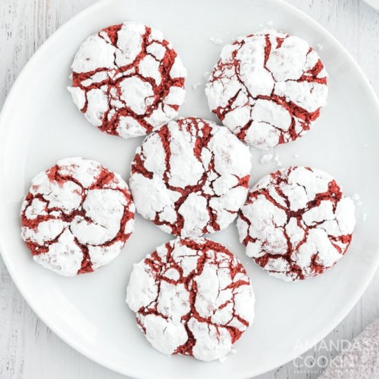 Red Velvet Crinkle Cookies