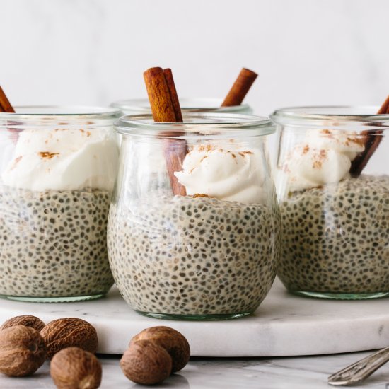 Eggnog Chia Pudding