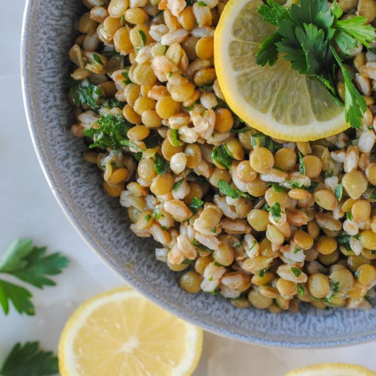 Lemony Lentil and Farro Salad