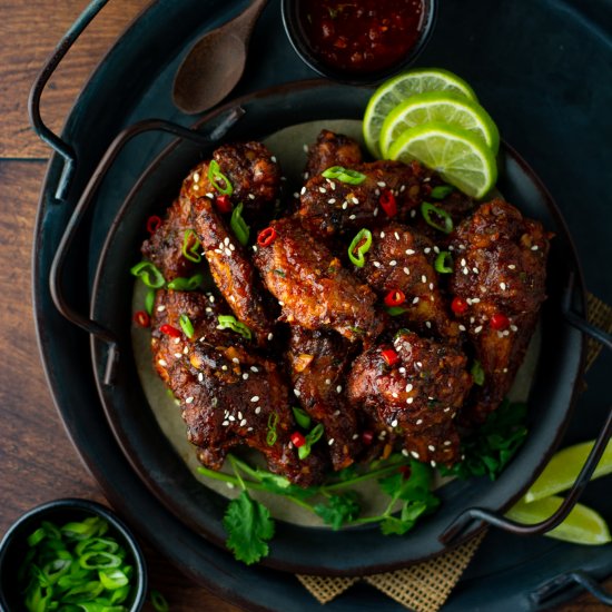 Korean gochujang chicken wings