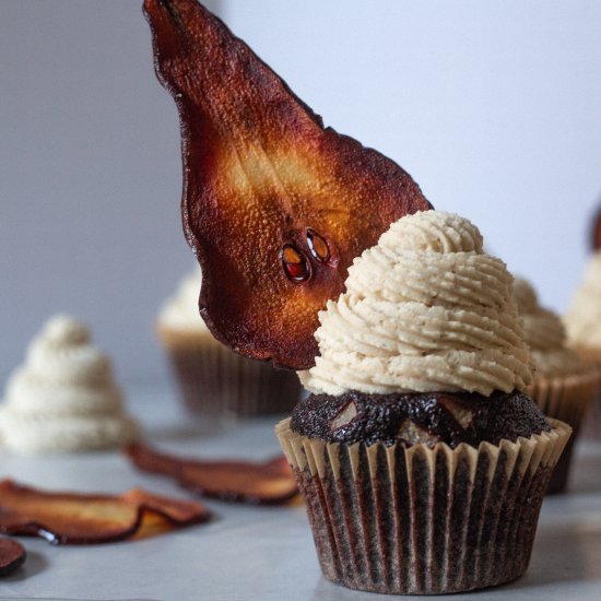 CHOCOLATE PEAR CUPCAKES WITH TAHINI