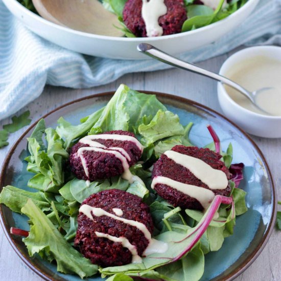 Baked Lentil Falafel with Beetroot