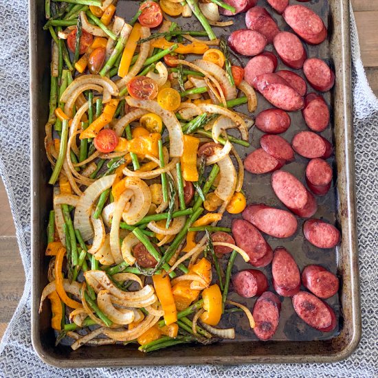 Sheet Pan Polish Sausage + Veggies