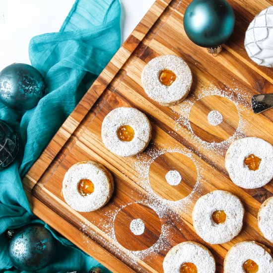 Orange Ginger Linzer Cookies