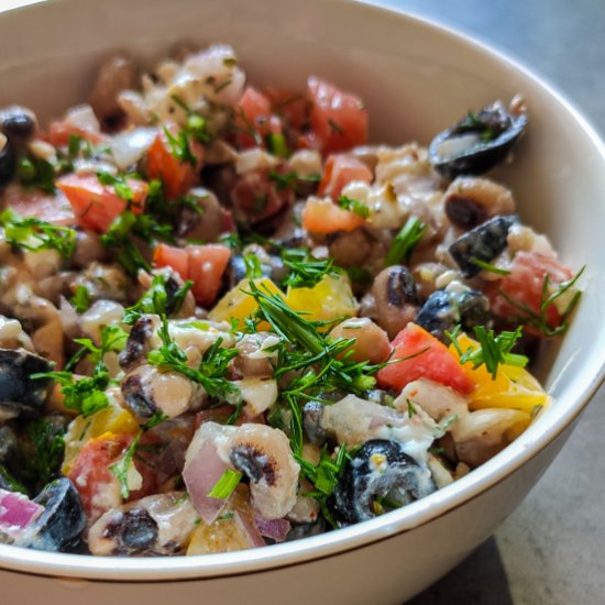 Greek black eyed pea salad