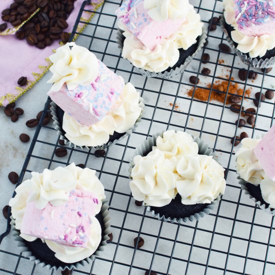 Winter Mocha Princess Cupcakes