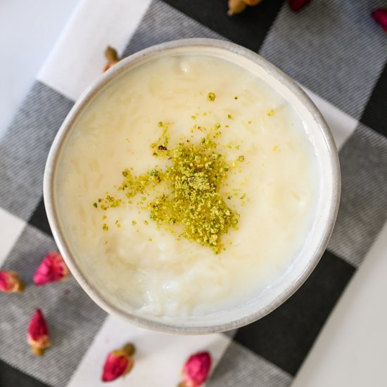 Lebanese Rice Pudding Riz bi Haleeb