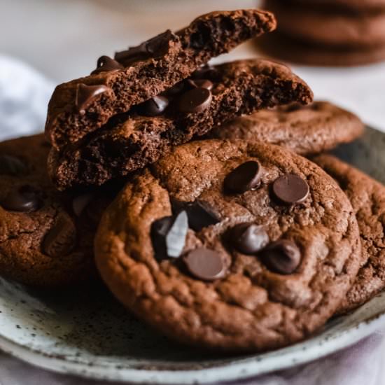 Double Chocolate Tahini Cookies