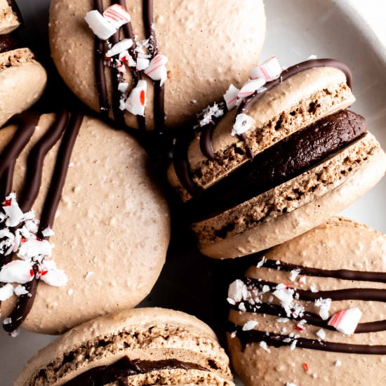 peppermint mocha macarons