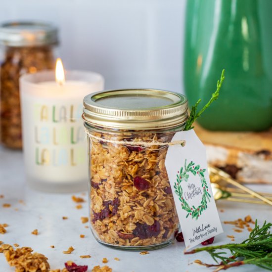 Homemade Baked Granola in a Jar