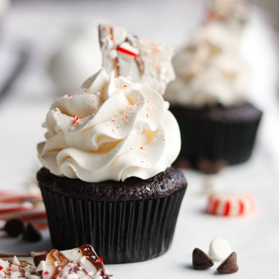 Peppermint Bark Cupcakes