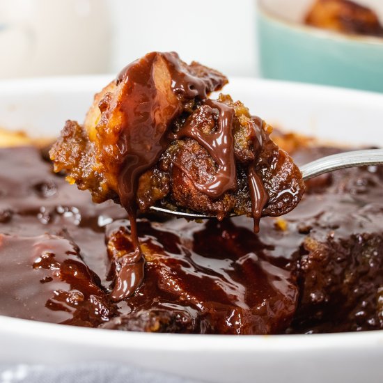 Ginger Pear Pudding with Choc Sauce