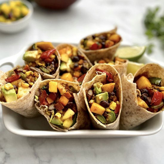 mango & black bean burrito