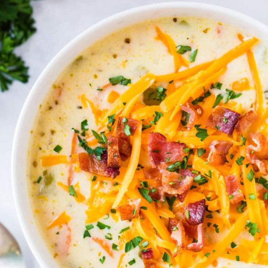 cheesy chicken chowder!