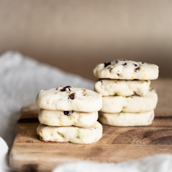 Pistachio and Cranberry Shortbread