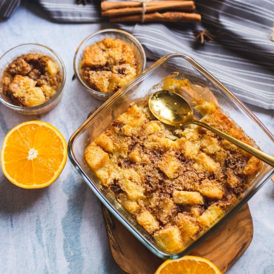 Spiced Orange Sauce Bread Pudding