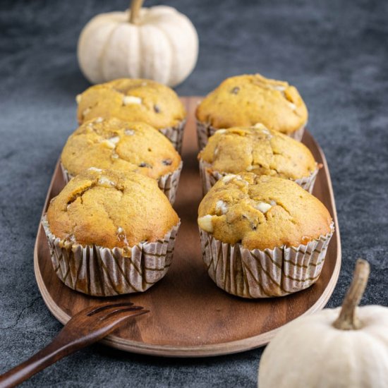 Wholemeal pumpkin muffins