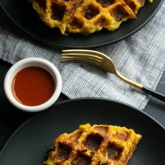 Spaghetti Squash Hash Brown Waffles