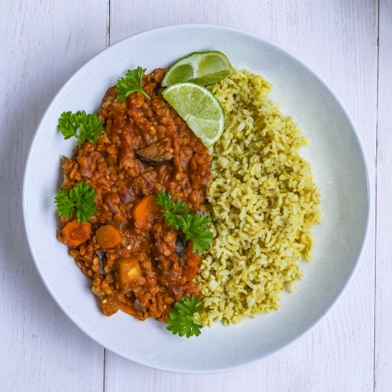 Vegan aubergine curry