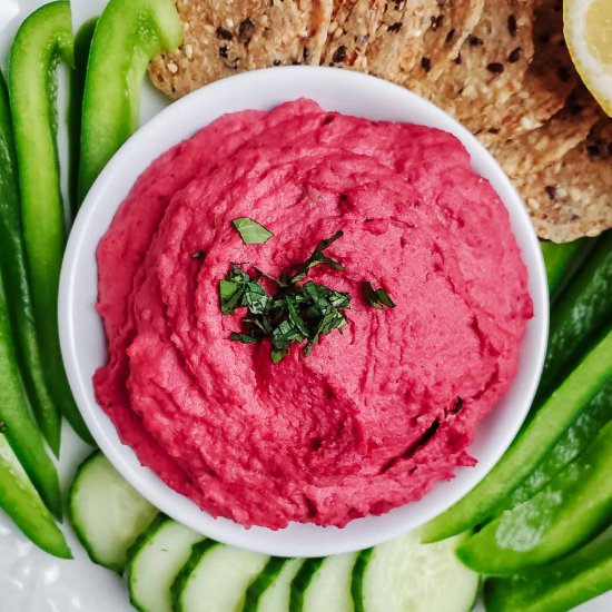 Creamy Roasted Beet Hummus