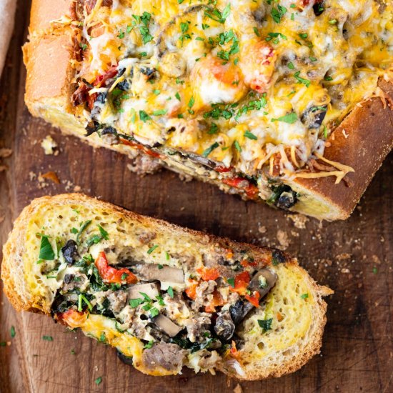 Sausage Egg & Cheese Stuffed Bread