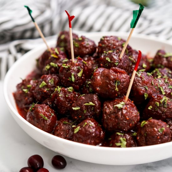 Slow Cooker Cranberry Meatballs