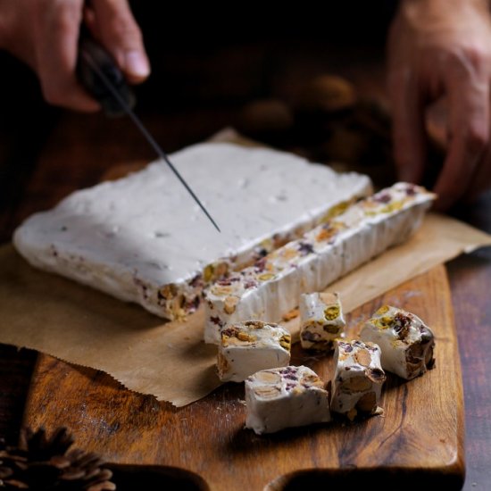 Almond Cranberry Homemade Nougat