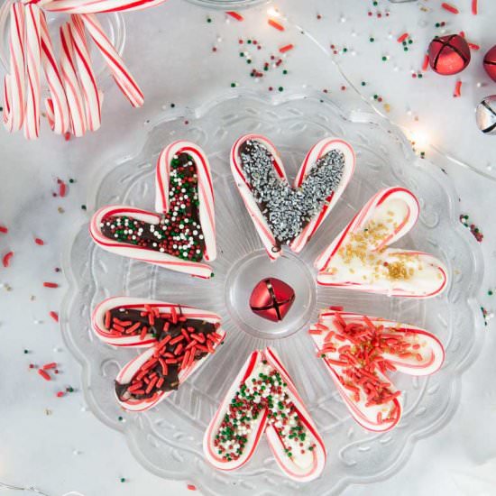 Easy Candy Cane Hearts