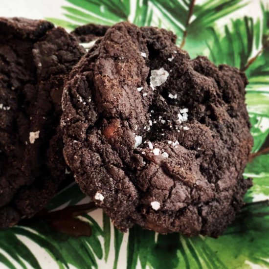 Salted Double Dark Chocolate Cookie