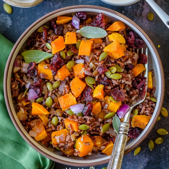 Butternut Squash Red Rice Pilaf