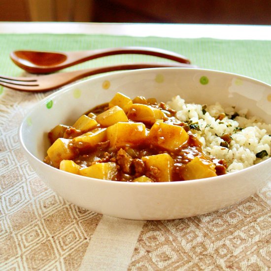 Daikon Radish Curry and Rice