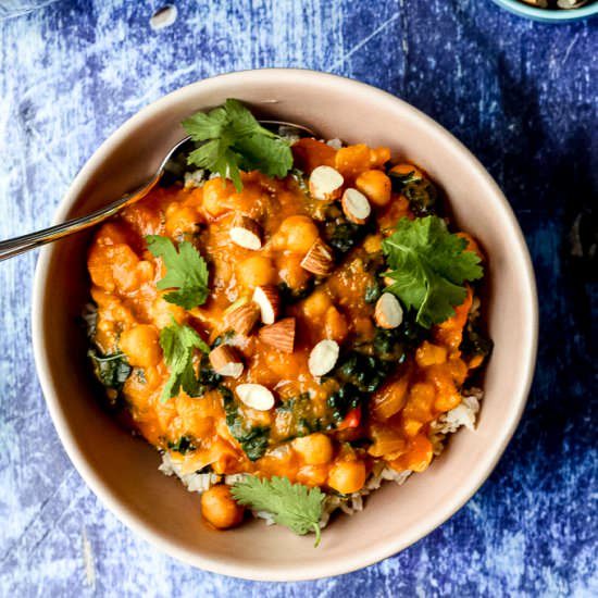 Thai Chickpea and Squash Red Curry