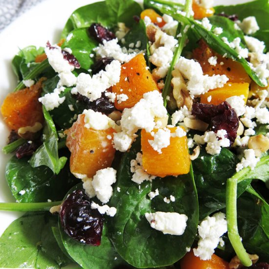 Butternut Squash Spinach Salad