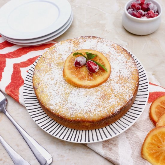 Cranberry Orange Ricotta Cake