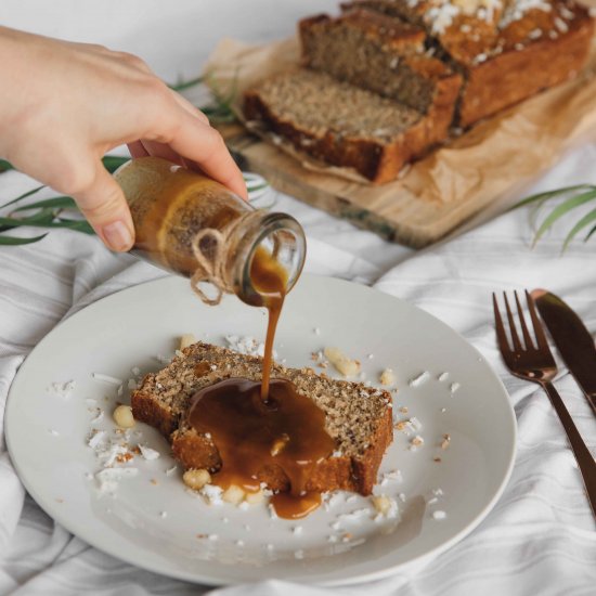 Banana Bread with Butter Rum Sauce