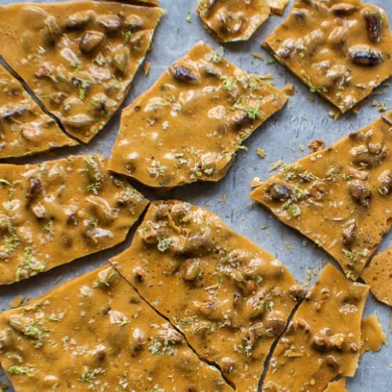 Salted Lime Pistachio Brittle