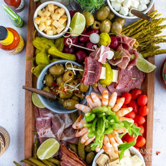 Bloody Mary Charcuterie Board