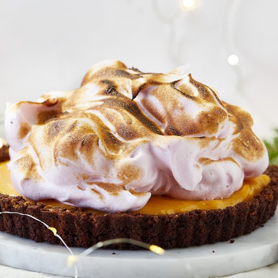 Cranberry and Orange meringue Pie