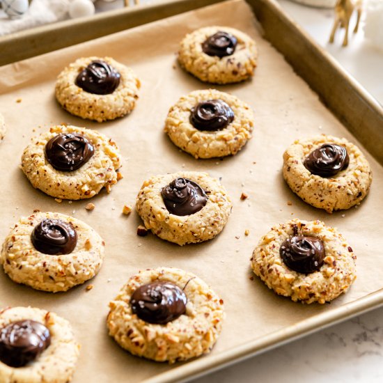 Hazelnut Thumbprint Cookies