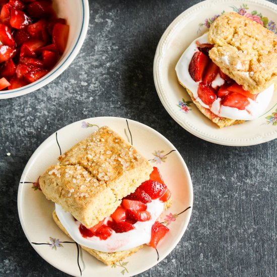 Strawberry Sour Cream Shortcakes