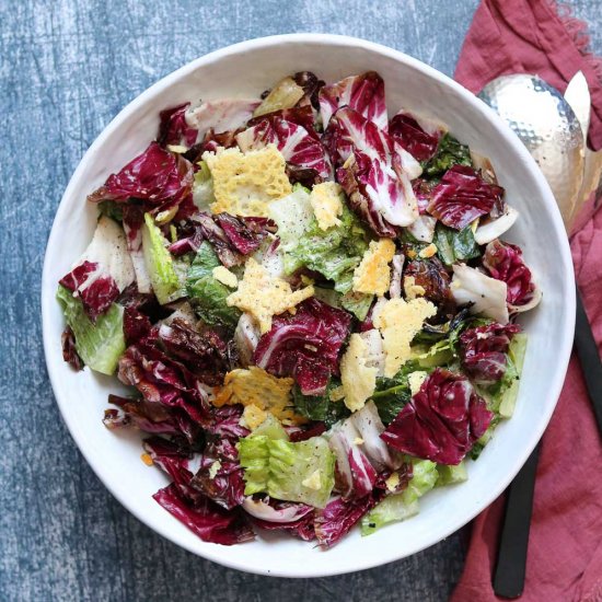 Grilled Romaine Radicchio Caesar