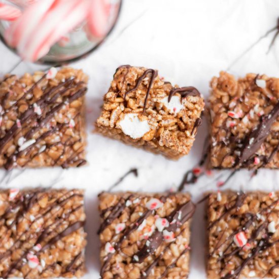 Peppermint Cocoa Rice Krispie Treat