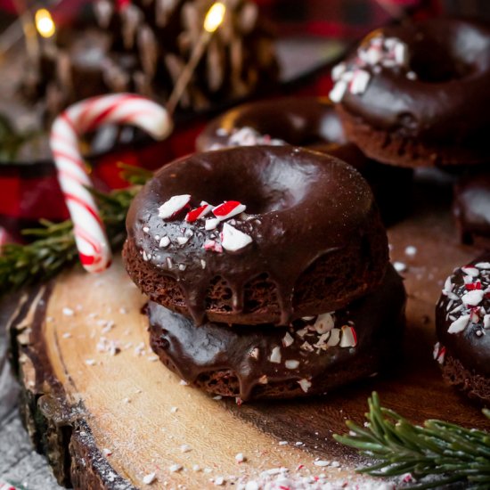 Chocolate Peppermint Mochi Donuts