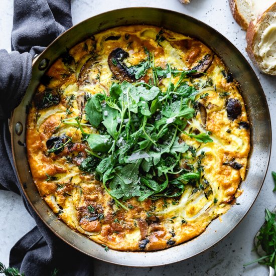 Mushrooms and Ricotta Herb Egg