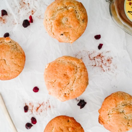 White Chocolate Cranberry Muffins