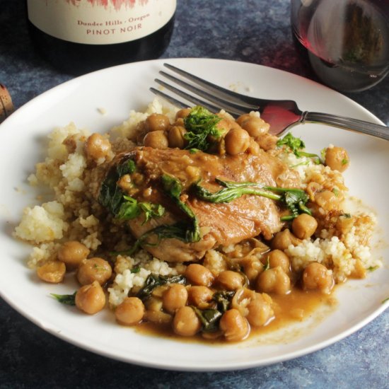 Braised Moroccan Chicken Thighs