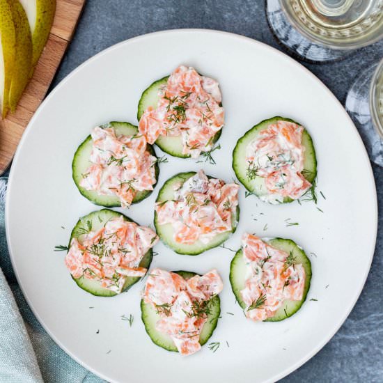 Smoked Salmon Canapés with Cucumber