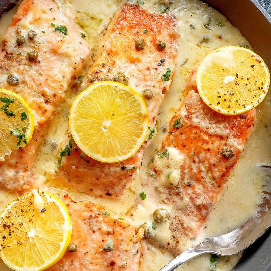 Creamy Salmon Piccata