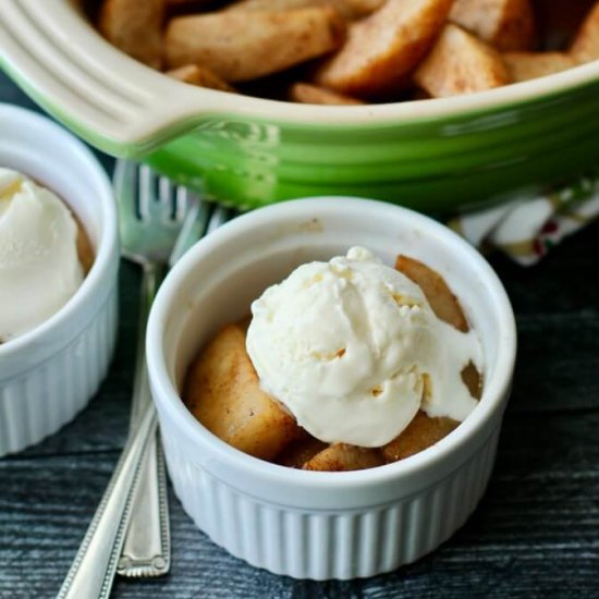 Baked Pears with Ice Cream