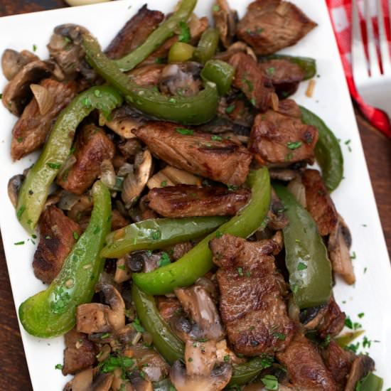 Keto Pepper Steak Beef Stir Fry